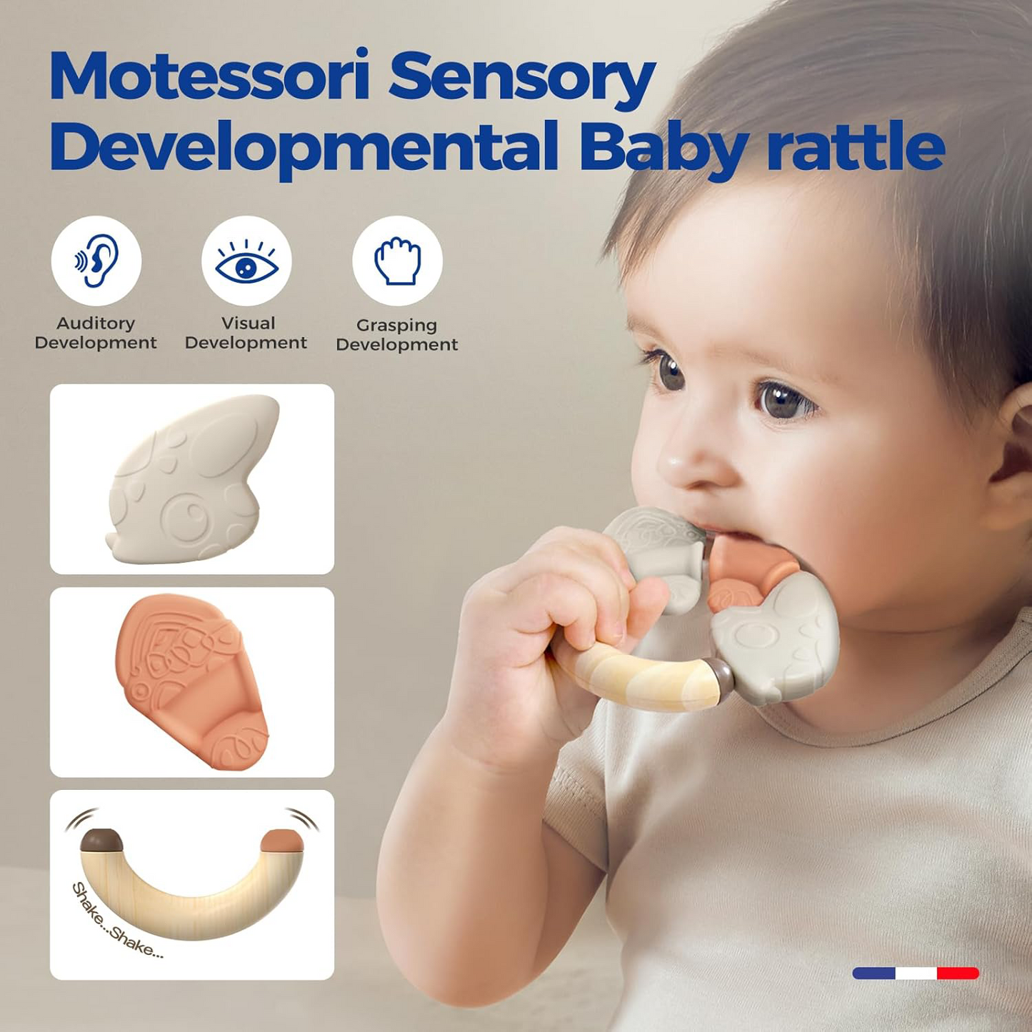 Softness-Graded Baby Teething Toys with Rattles – 10-Piece Set for 0-18 Months