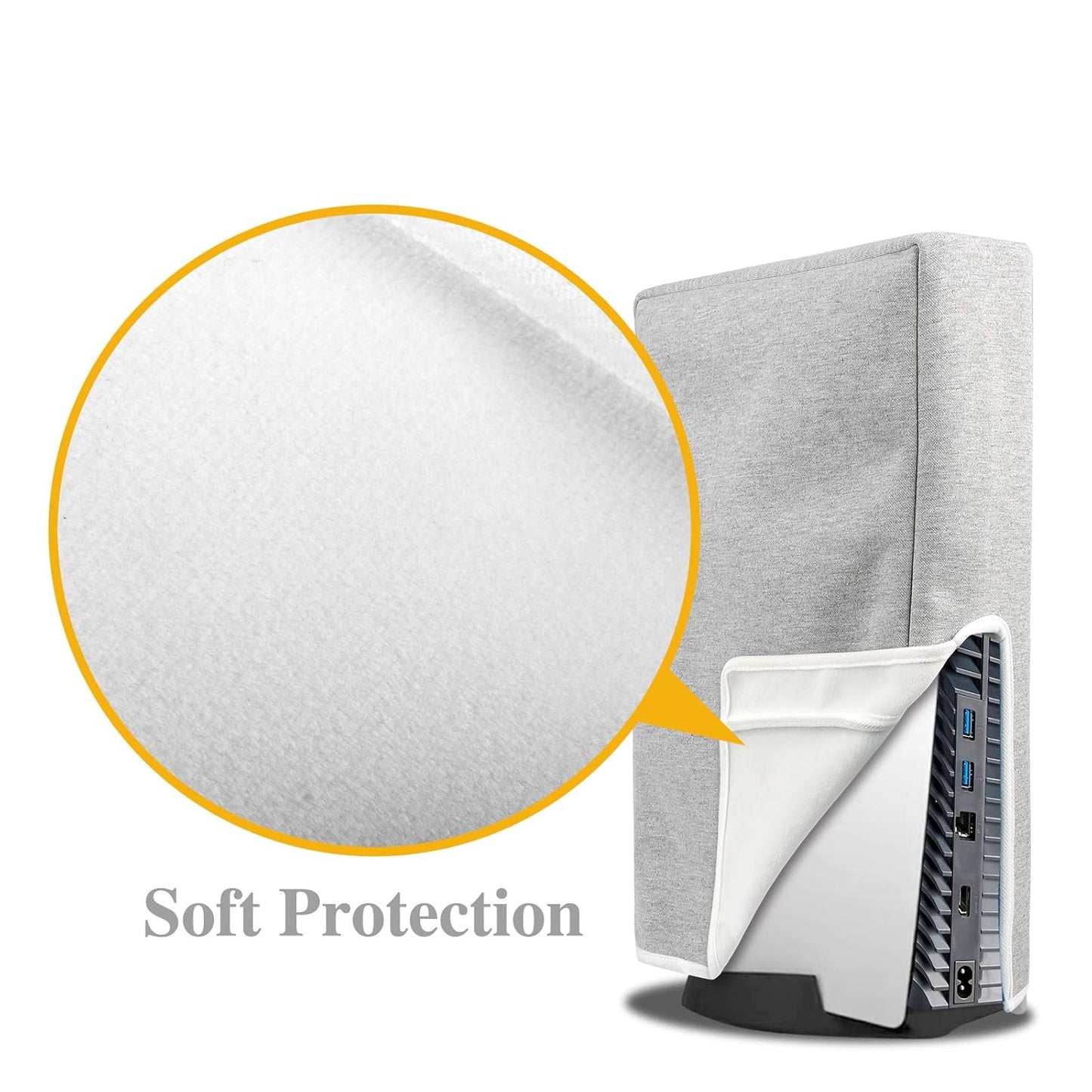 PS5 Console Dust Cover – Protective Dust Cover for PlayStation 5 | Thick Cotton Fabric, Precise Cut, Easy Cable Access