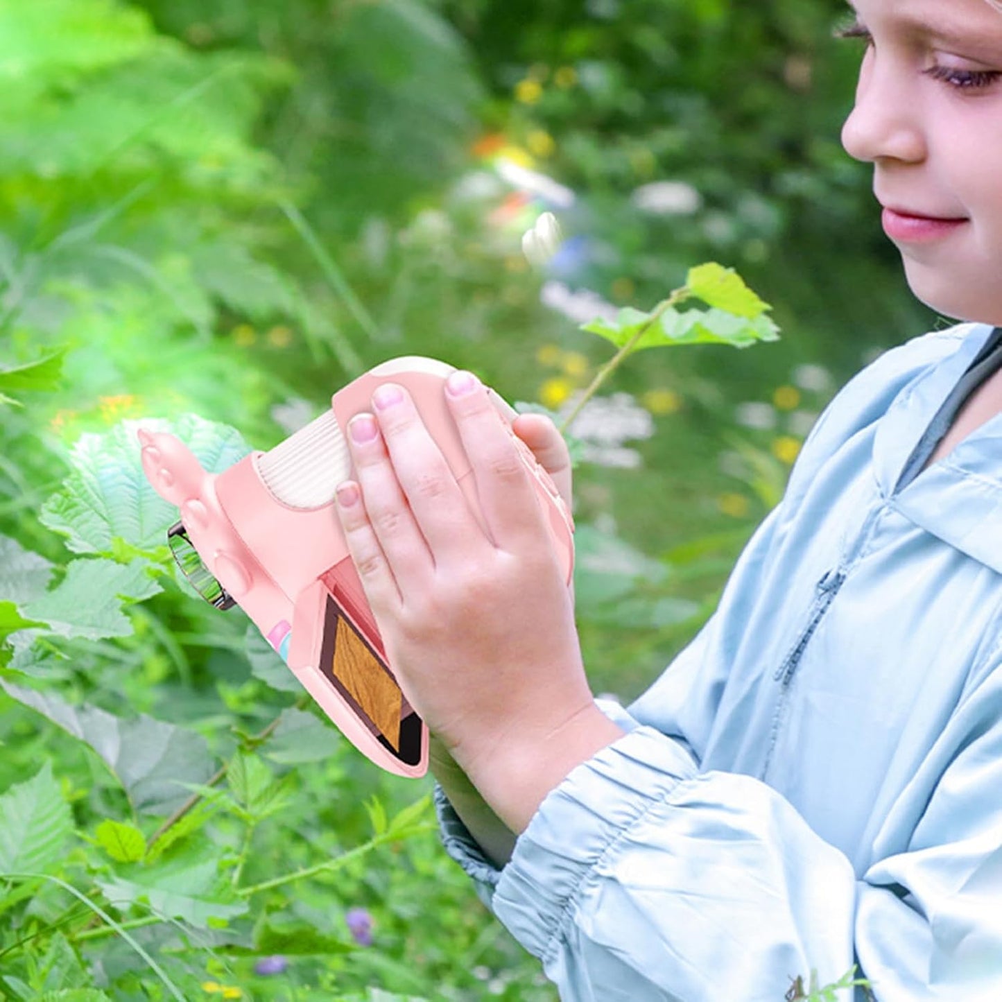 Children's 1000x Handheld Microscope with Adjustable LED Lights & 2-inch LCD Display