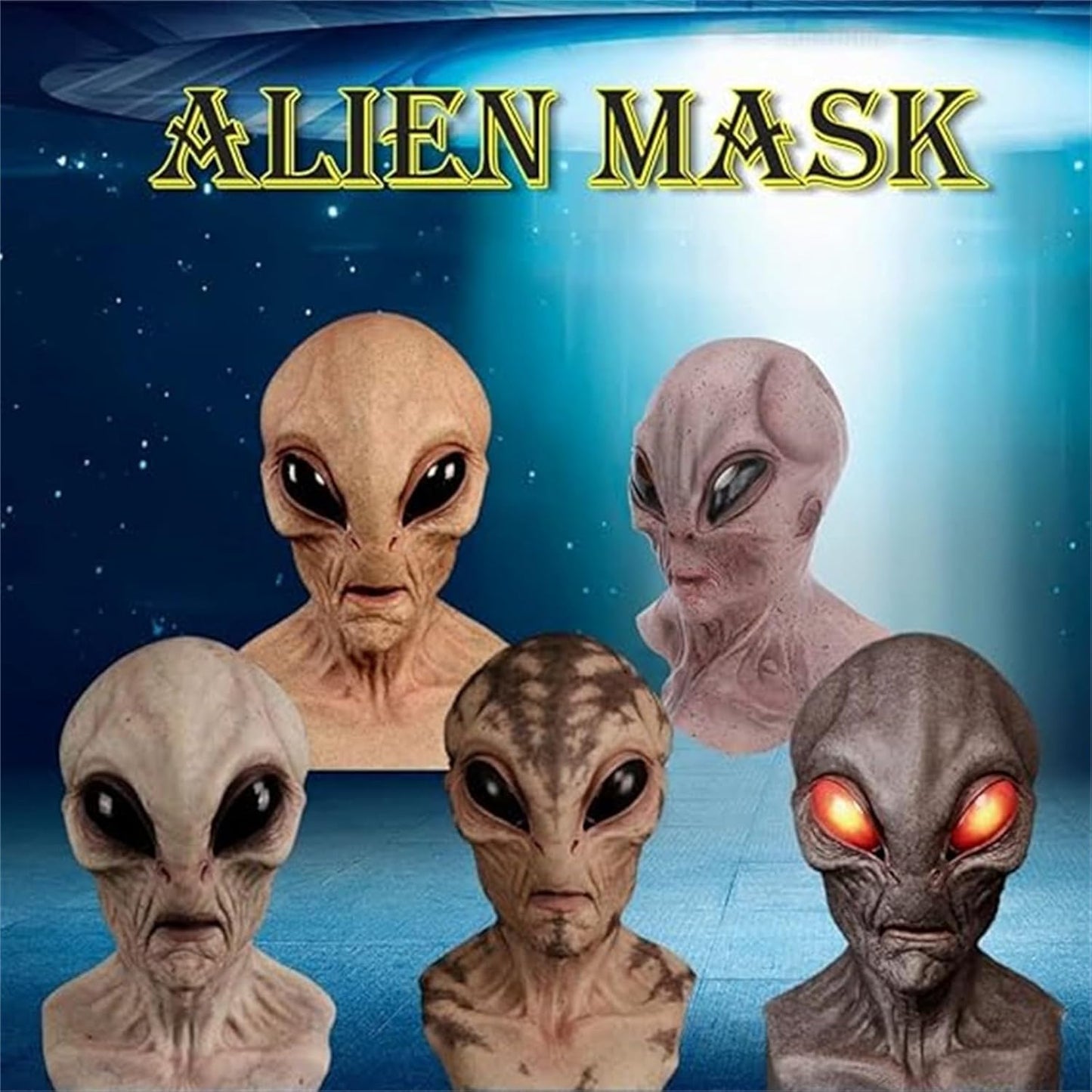 Alien Latex Mask – Realistic Full Head Funny Halloween Costume Accessory