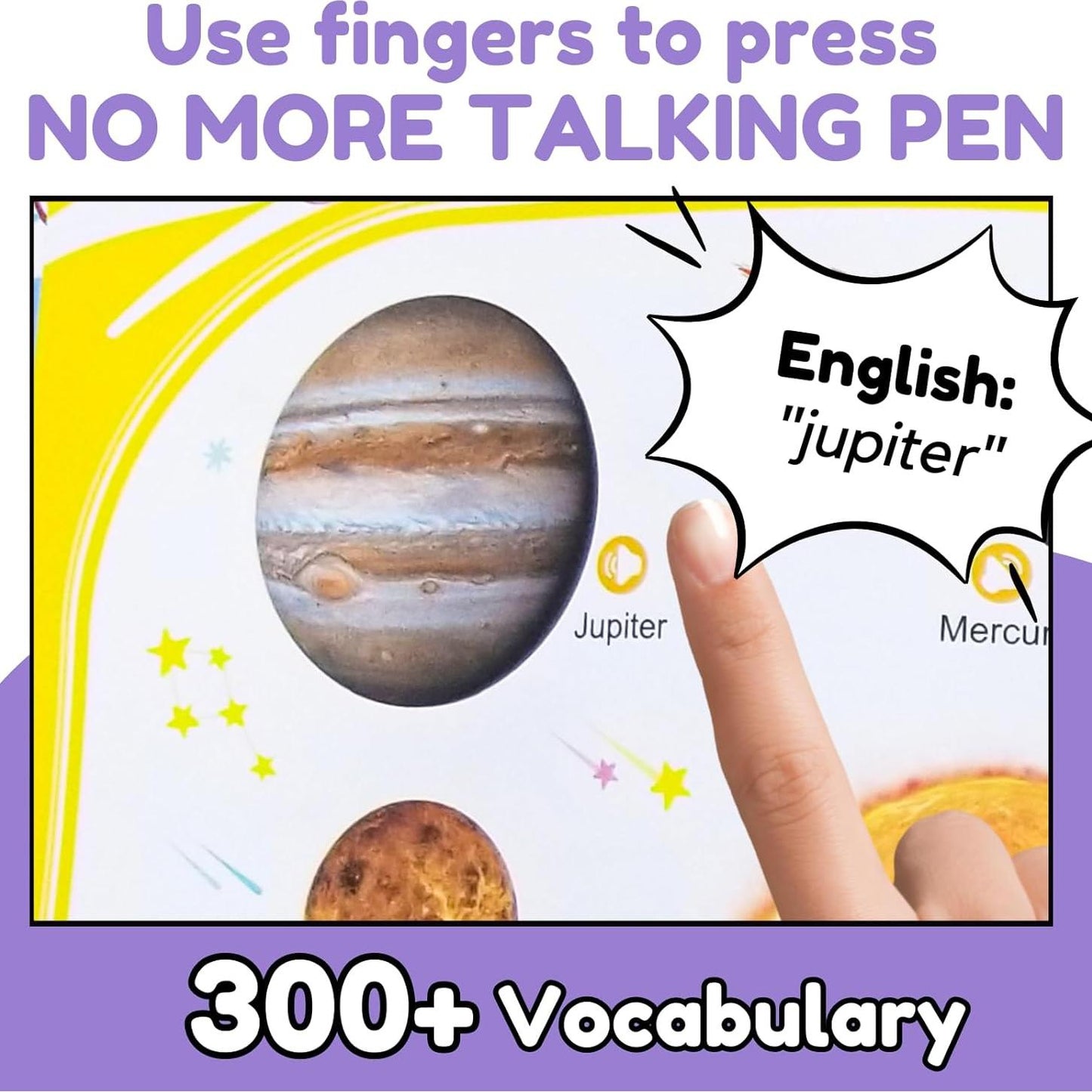 English Learning Talking Book – 300+ Words, 13 Themes, Interactive Audio for Kids