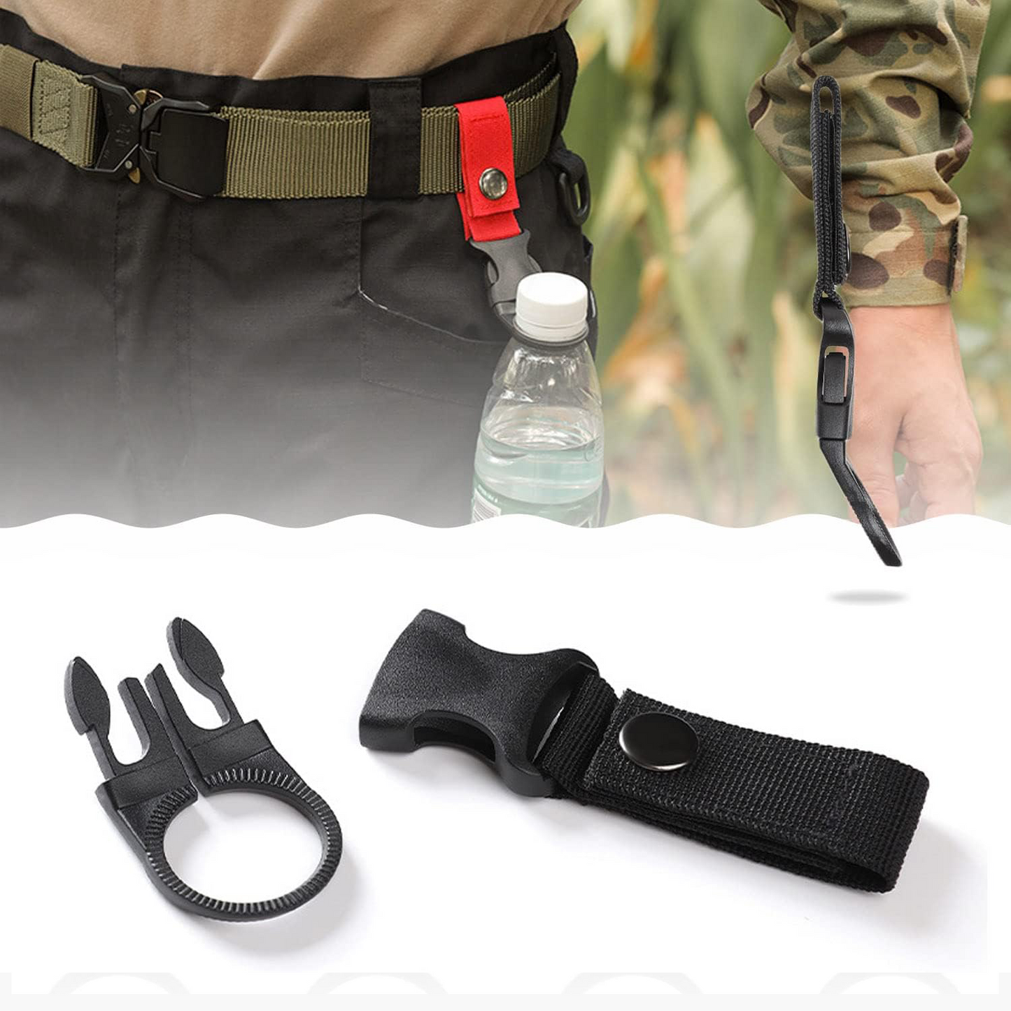 Water Bottle Holder Clip,Chain Bottle Holder with Belt Buckle