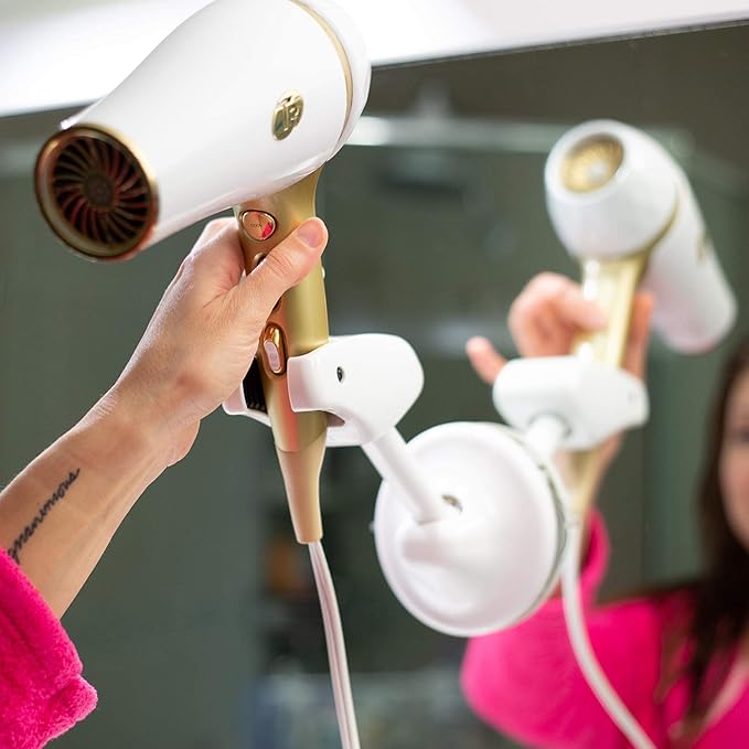 Adjustable Hair Dryer Holder – Hands-Free Drying with Fully Adjustable Arm and Mount Options