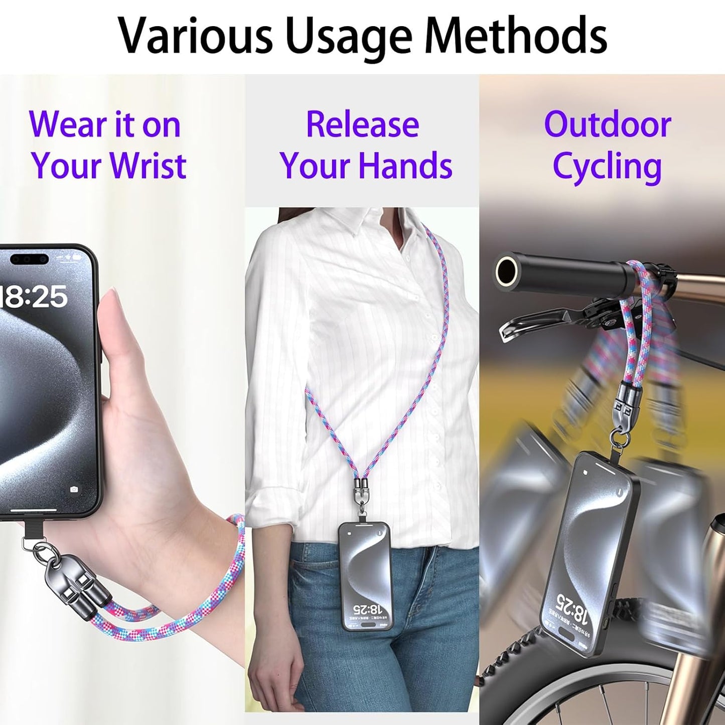 240W Bracelet Charging Cable – 2-in-1 Fast Charger & Type-C Lanyard Strap