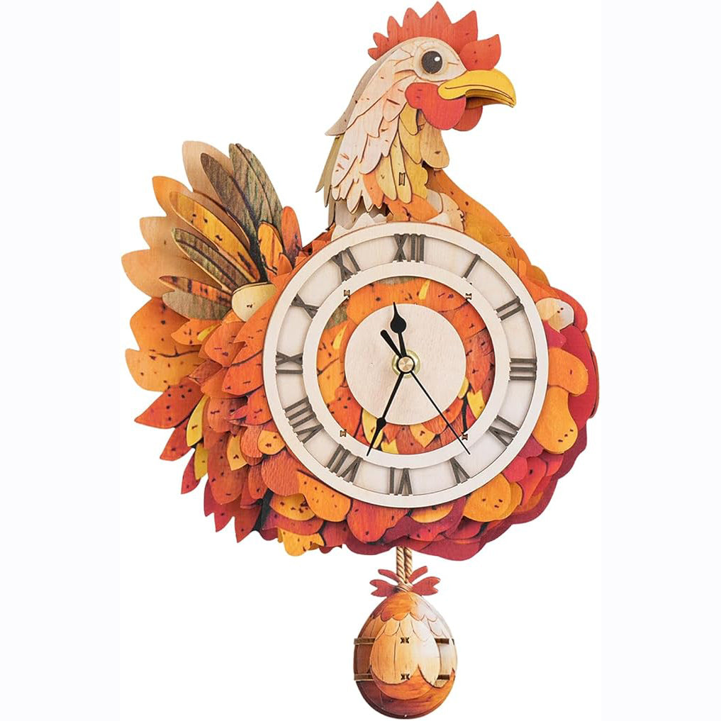 3D Wooden Puzzle Mechanical Owl Clock – Creative DIY Model Kit, Clock Puzzle