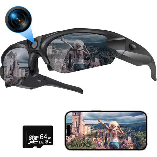 Sport Camera Sunglasses with WiFi – 64GB Included