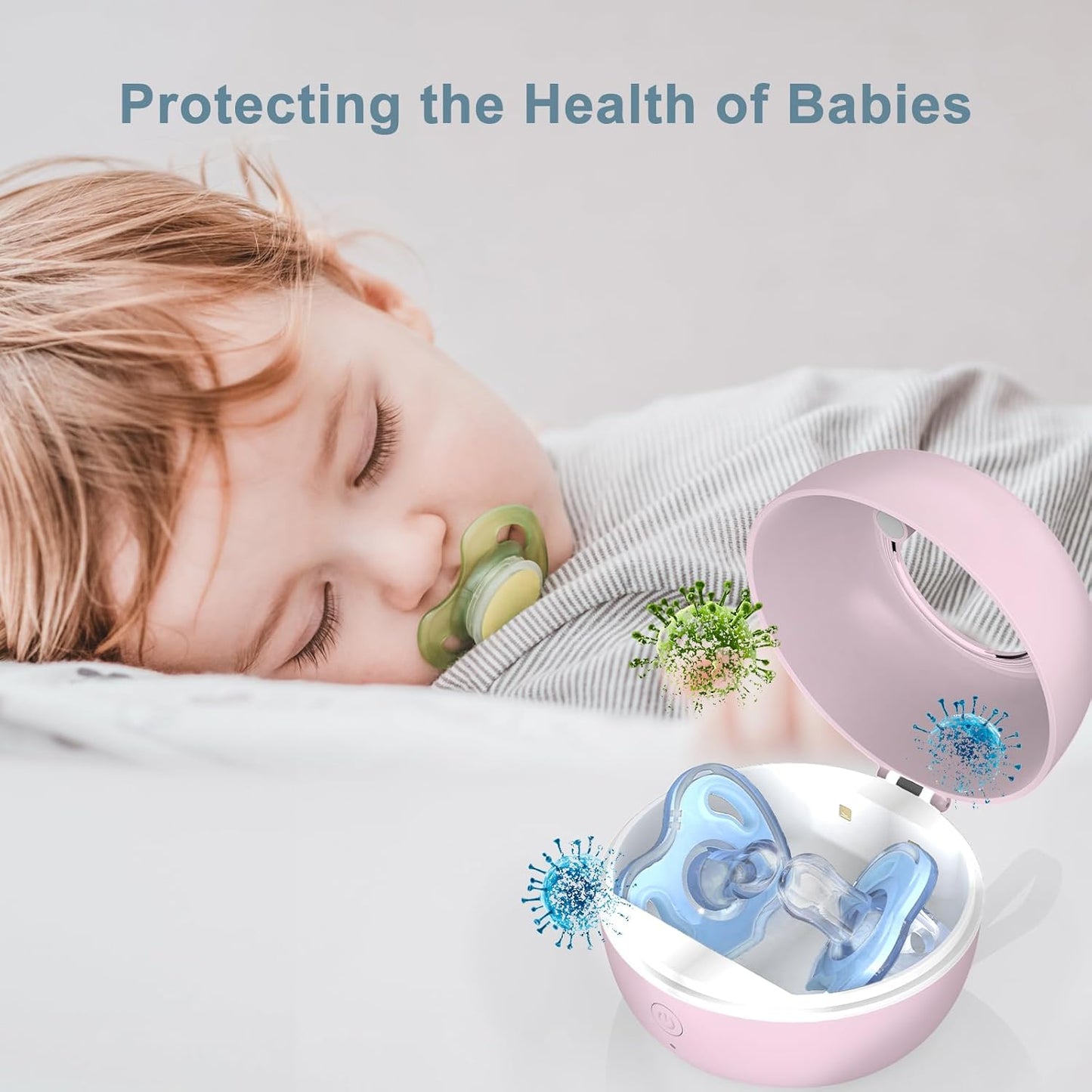 Portable Pacifier Sterilizer – UV Light Disinfection Box On-the-Go Baby Pacifier Cleaner