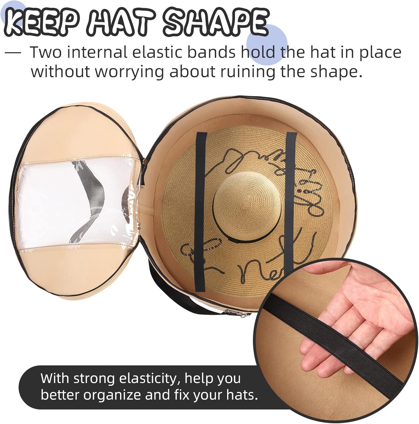 Round Hat Storage Box – Portable Felt Hat Container with Dustproof Lid