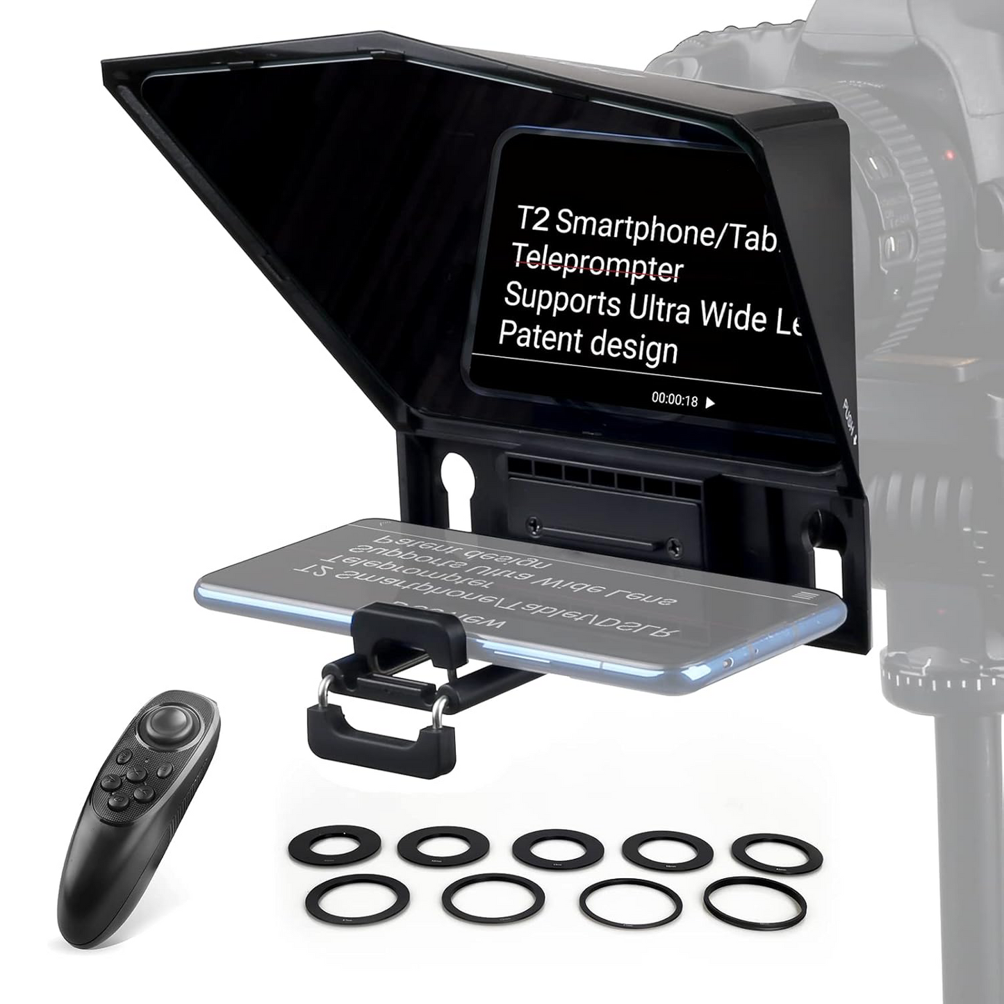 T2 Teleprompter – Clear Script Display for Cameras &amp; Smartphones