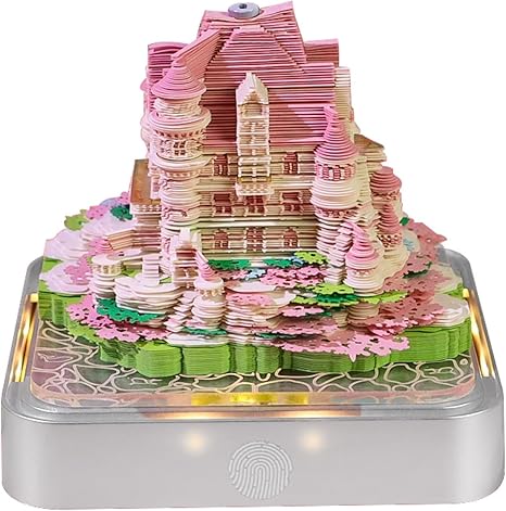 3D Notebook Art Calendar 2026 – Tear-Off Desk Calendar with LED Light | Creative Paper Sculpture House Gift for School, Home & Office Decor