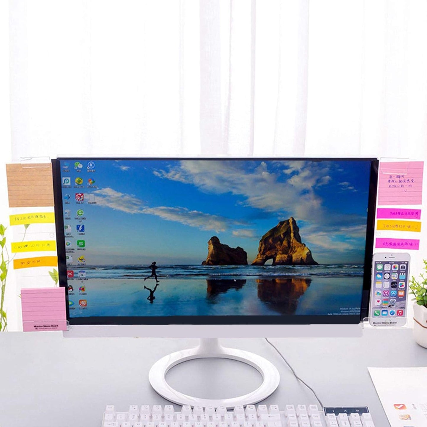 Monitor Memo Board – Transparent Sticky Note Holder(Left + Right Set)