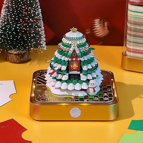 3D Notebook Art Calendar 2026 – Tear-Off Desk Calendar with LED Light | Creative Paper Sculpture House Gift for School, Home & Office Decor