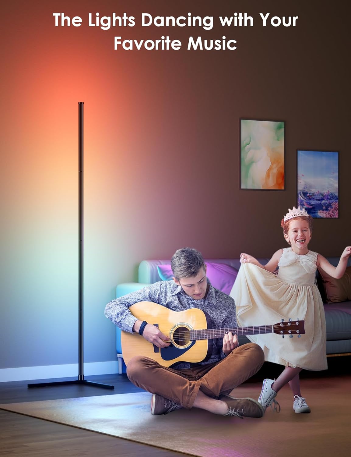 Modern Stand Floor Lamp with Music Sync