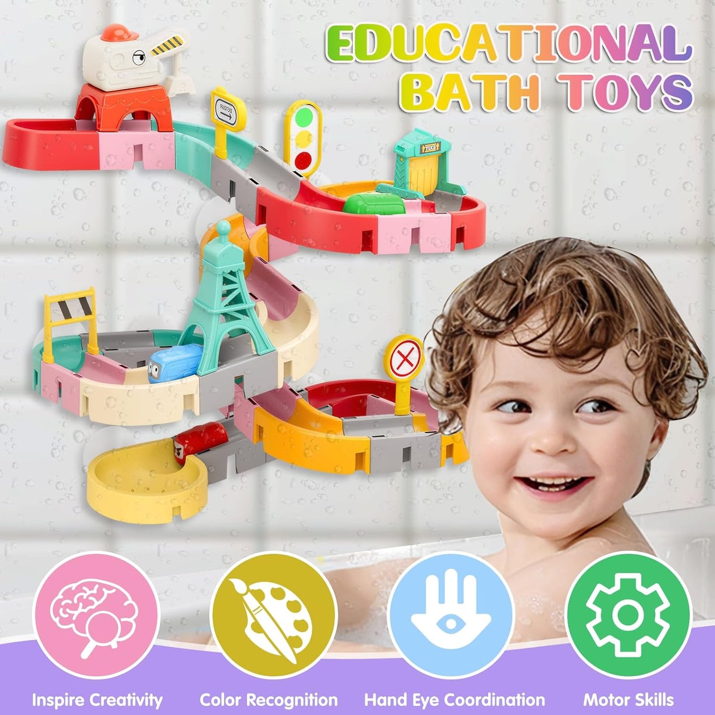 Bathtub Toy Set – DIY Water Play & Squeeze Toys for Kids Ages 3-7