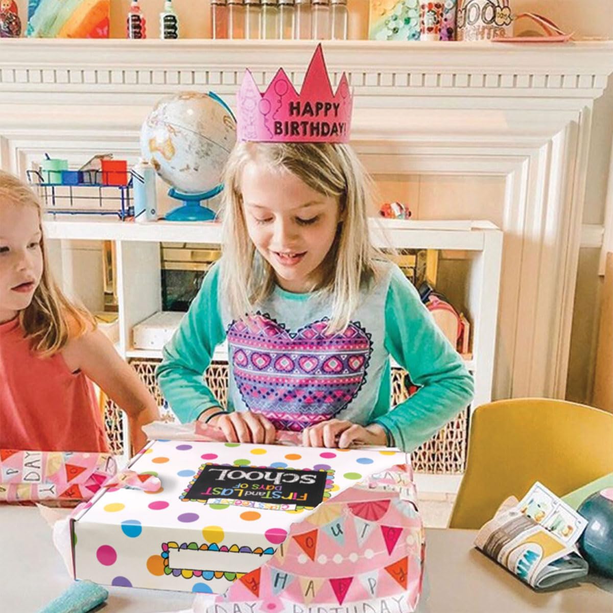 School Keepsake Kit – Soft Polka Dot Memory Book & Gift Box Set | From Preschool to College