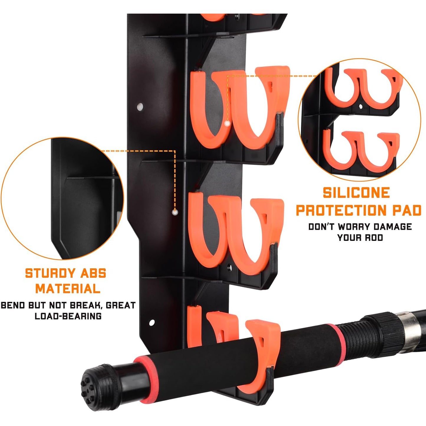 Garage Fishing Rod Rack – Wall & Ceiling Mounted Rod Holder for 10 Rods