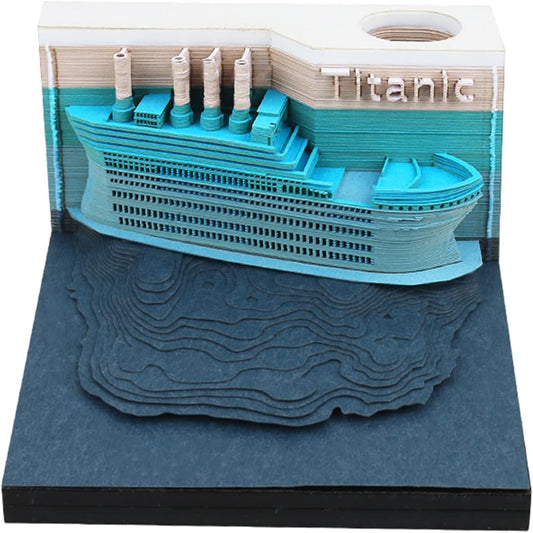 Titanic 3D Sticky Note Pad with LED Light – DIY Paper Art Desk Decoration & Gift