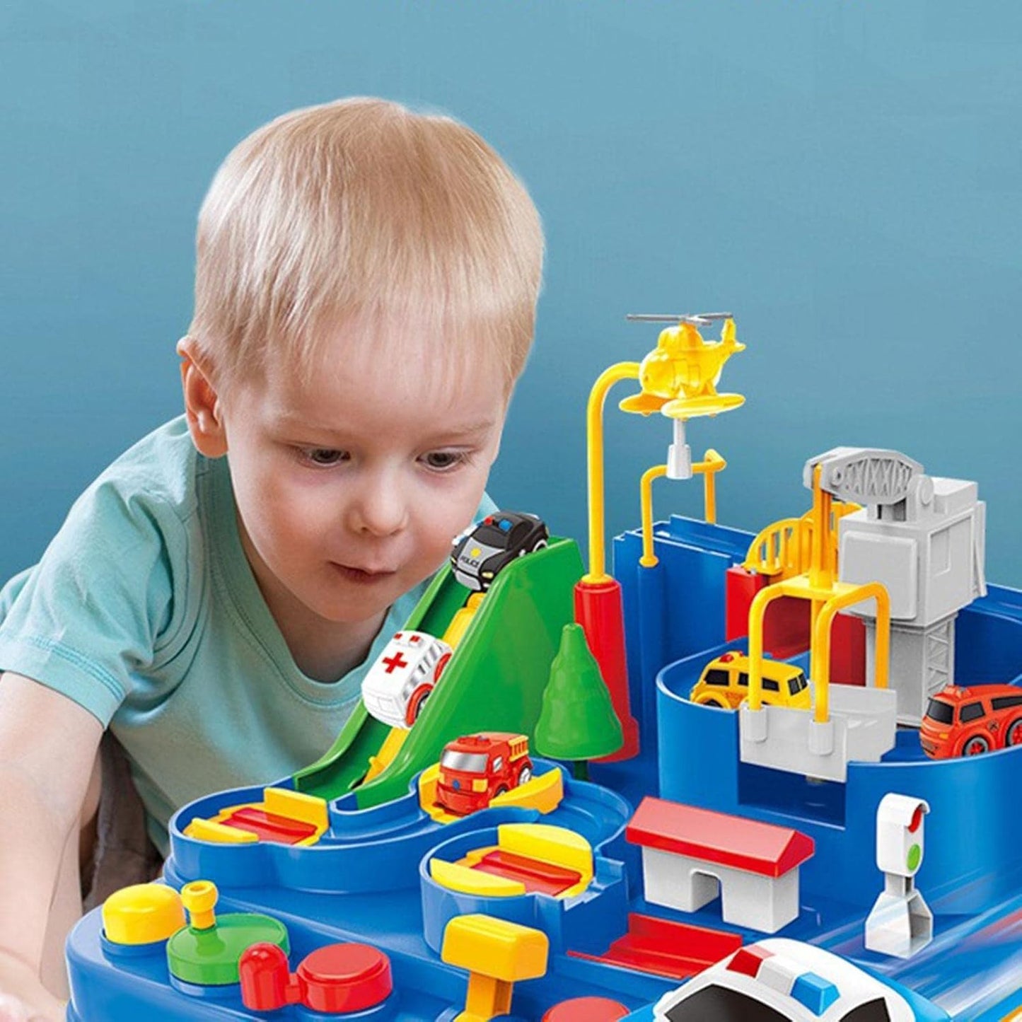 Adventure Car Track Toy Set – Preschool Rescue & Racing Play for Kids