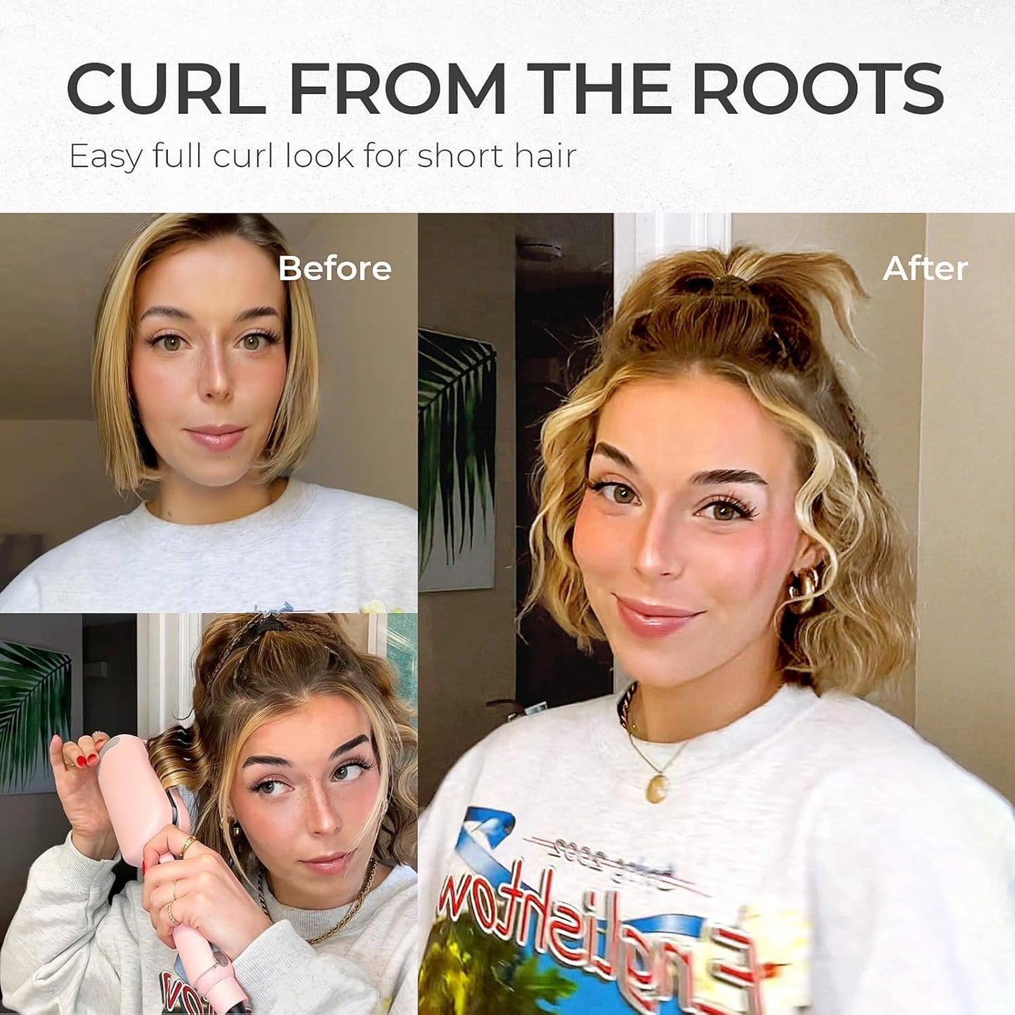 Beach Waves Curling Iron – Ionic Deep Waver with Ceramic 3-Barrel Design | Dual Voltage