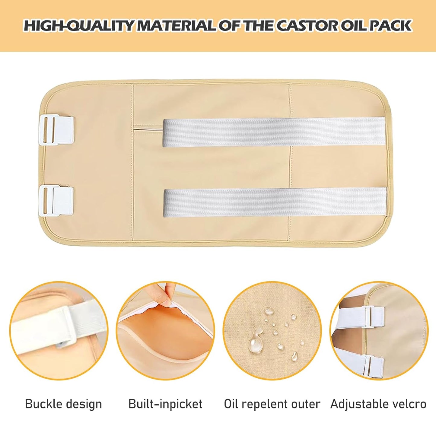 Castor Oil Pack – Reusable Organic Wrap for Relaxation & Detox