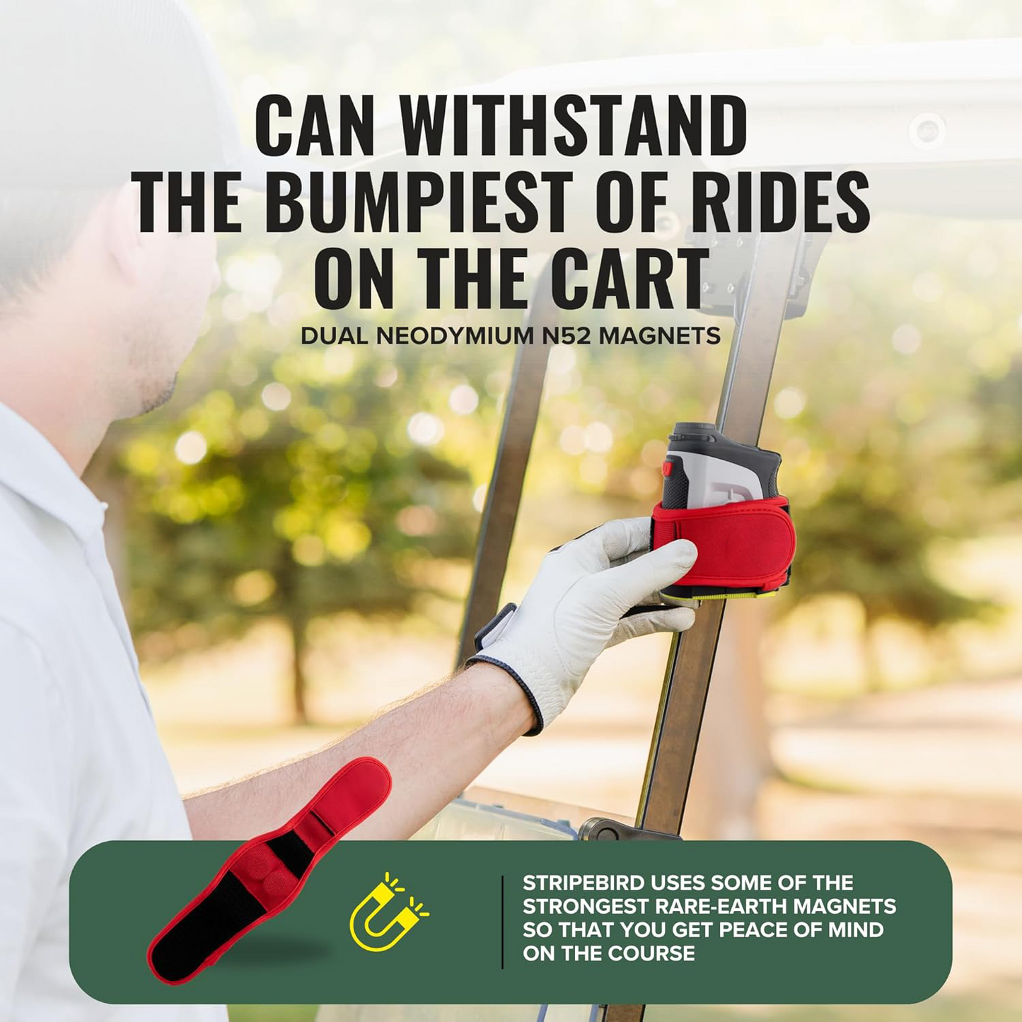 Ultra-Slim Golf Rangefinder Magnetic Strap – Buckle-Free Secure Fit for All Rangefinders
