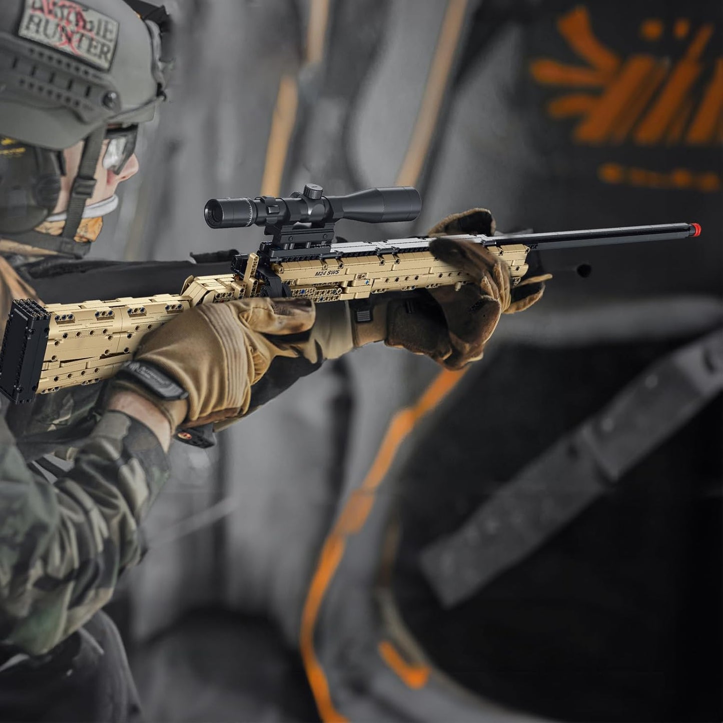 1:1 Scale L96A1 Sniper Rifle Replica Building Block Set – 978 Pieces