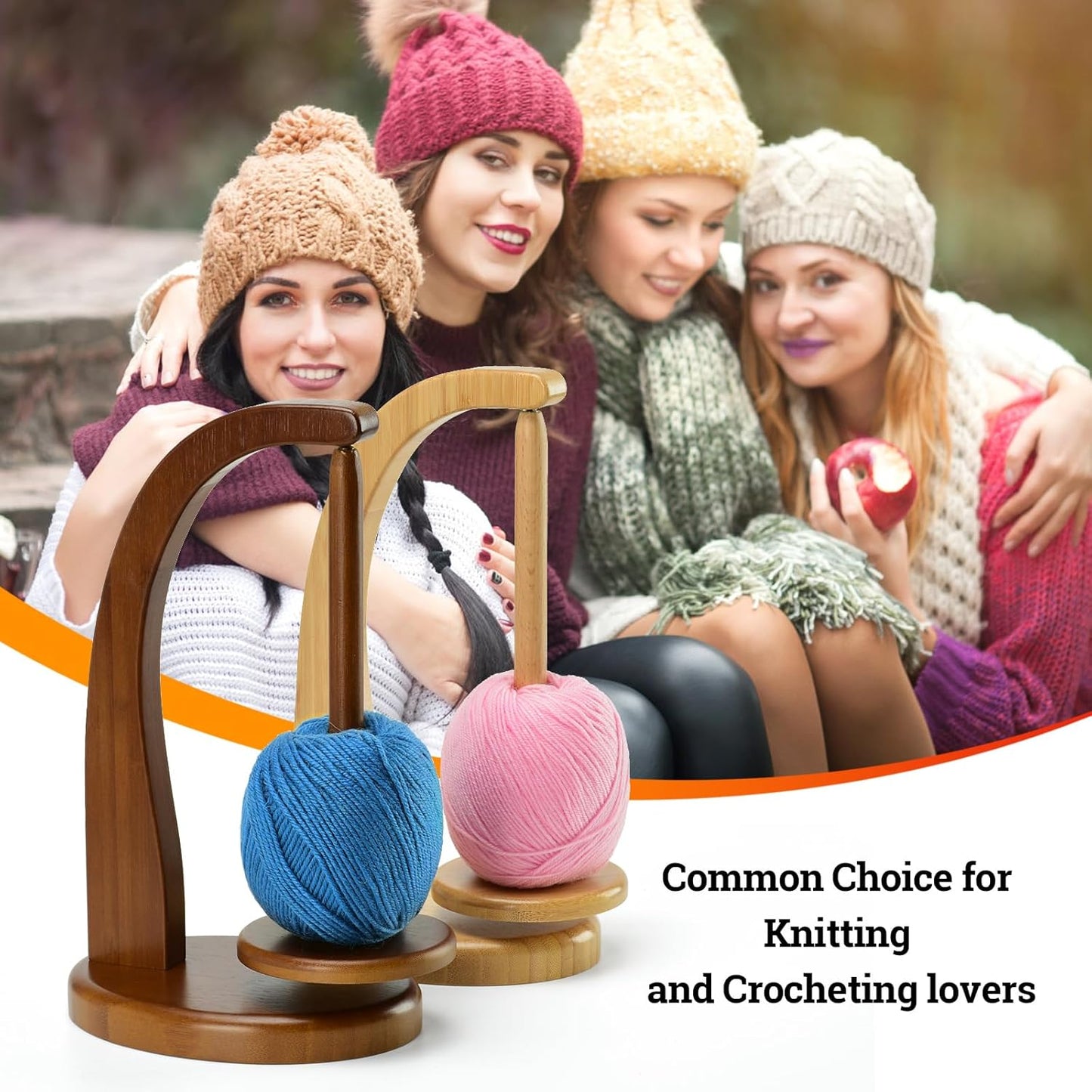 Wooden Yarn Spinner – Smooth Rotating Yarn Holder for Knitting and Crocheting Lovers