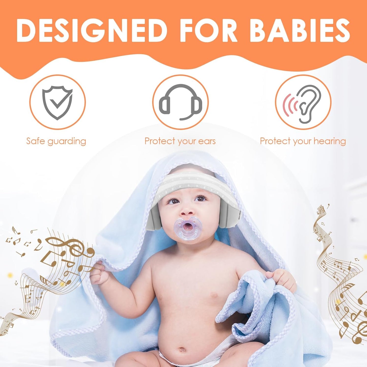 Baby Noise Cancelling Headphones – Comfortable Earmuffs for Delicate Baby Ears