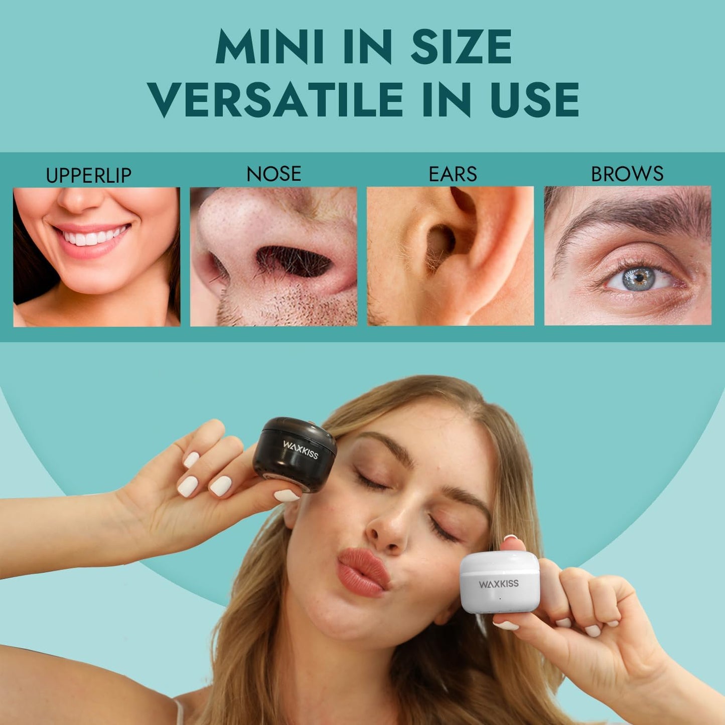 Mini Facial Hair Wax Heater Kit – 10 Wax Beads & Portable Hair Removal Set