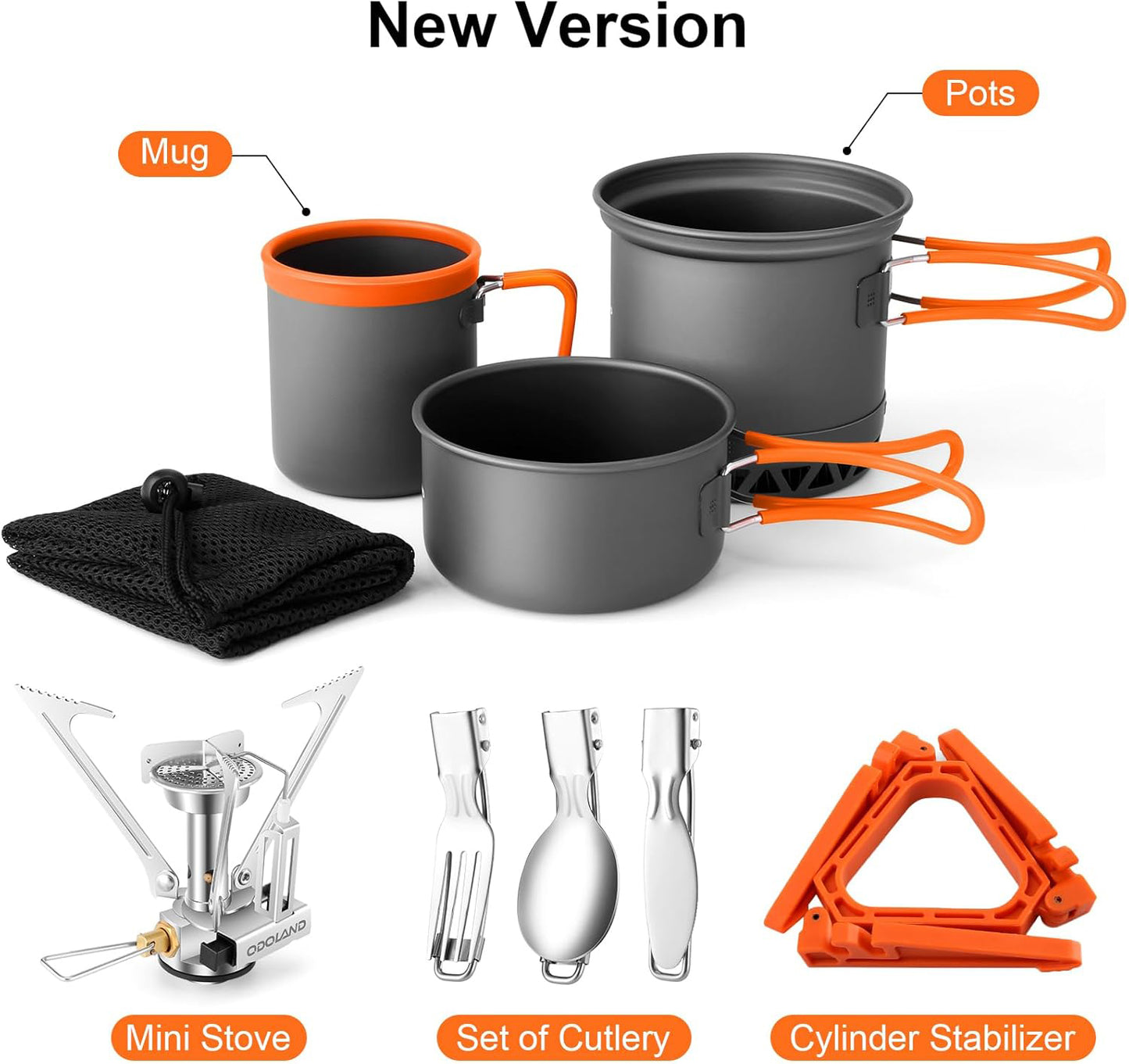 Camping Cookware Set with Heat Exchanger – Portable Backpacking Stove & Outdoor Dining Kit