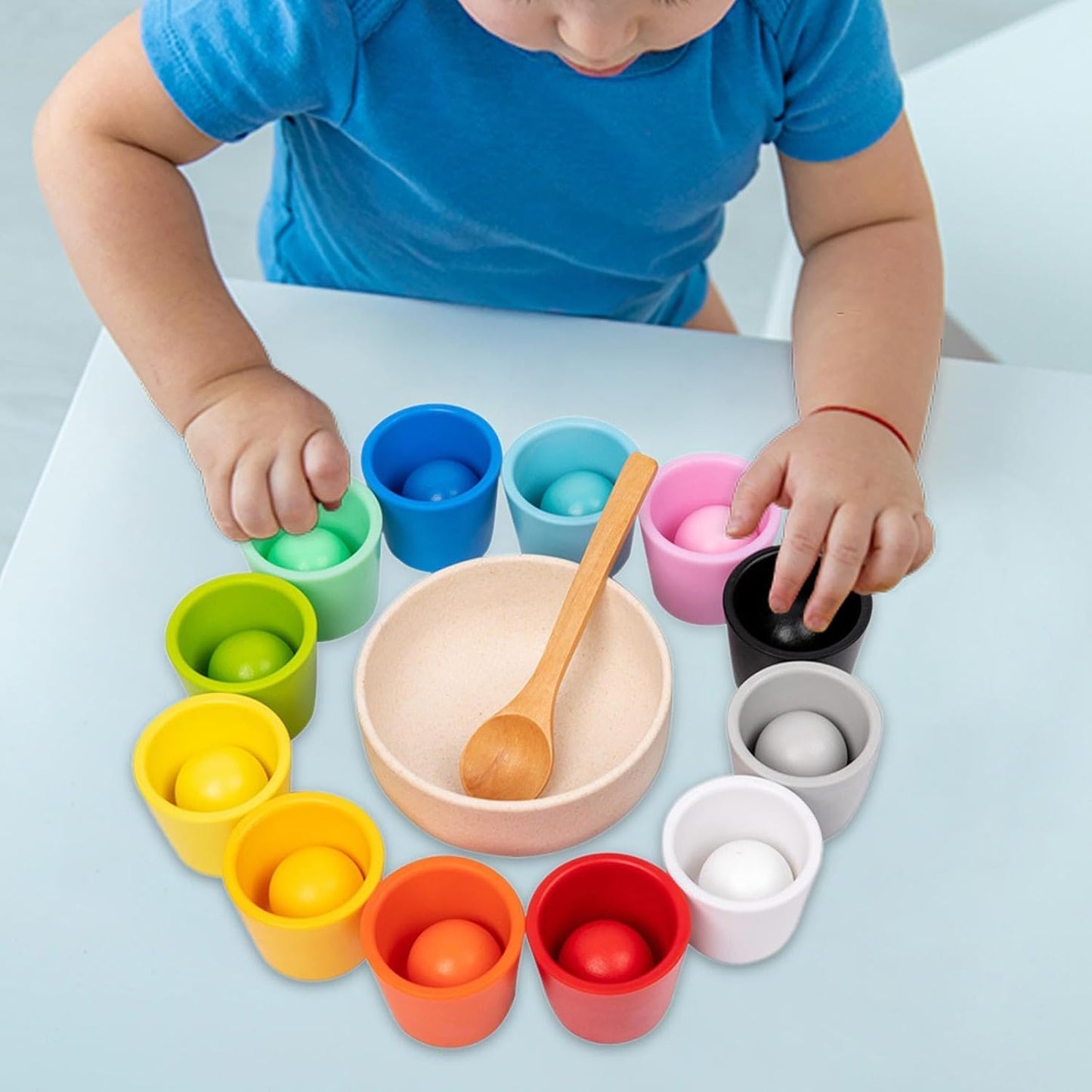 Rainbow Color Matching Game – Montessori Wooden Toy for Kids | Fine Motor & Logic Skills | Great Gift Idea