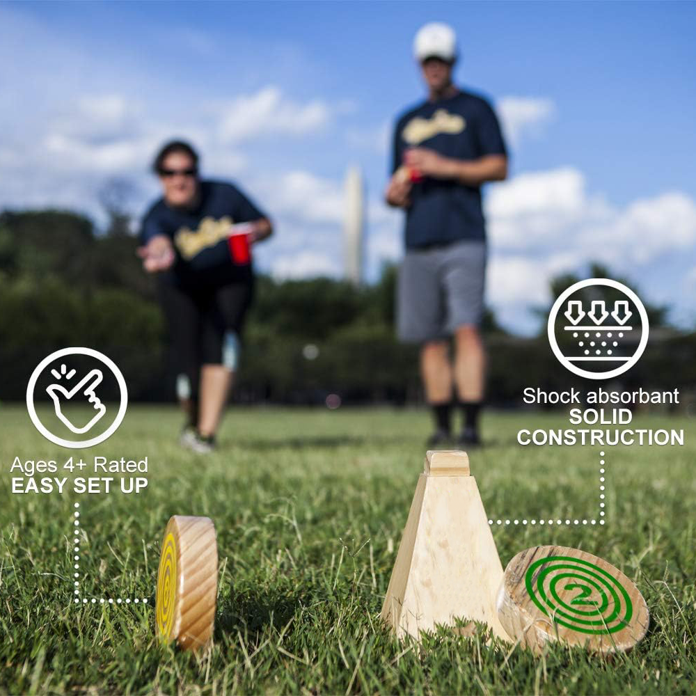 Outdoor Lawn Game – Horseshoes, Bocce & Bowling Hybrid with 12 Disks