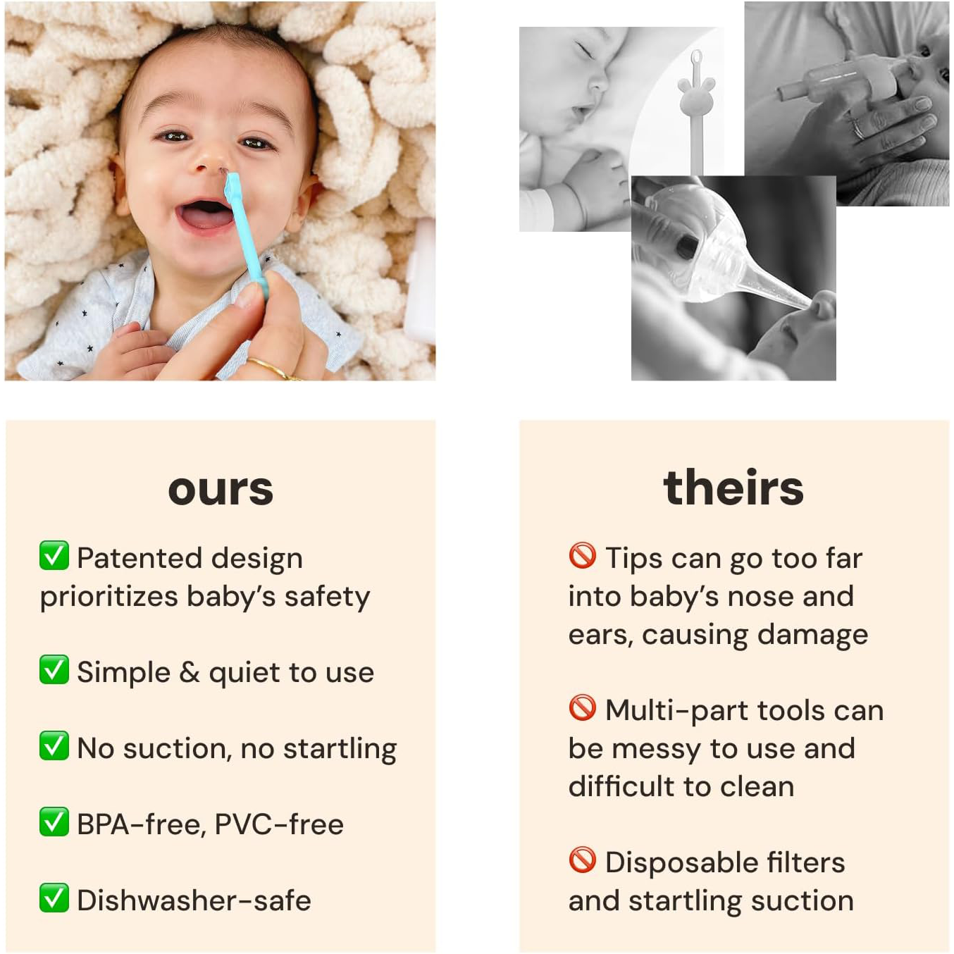 Baby Nose Cleaner & Earwax Removal Tool – Safe Dual-Ended Design for Newborns and Toddlers