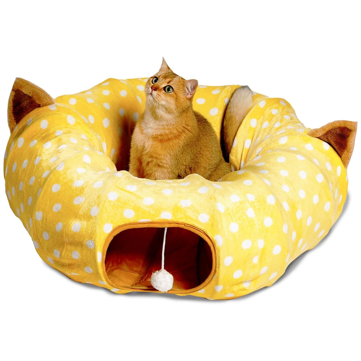 Christmas Tree Cat Tunnel Bed – 2-in-1 Play Tunnel & Cozy Resting Spot for Cats