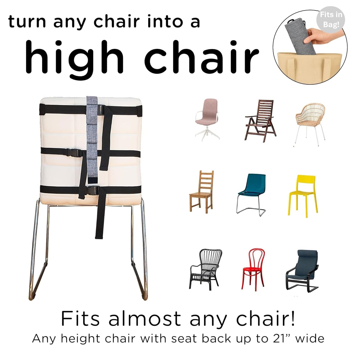 Compact Travel High Chair – Portable Baby Harness Seat for Travel, Dining, and Family Visits