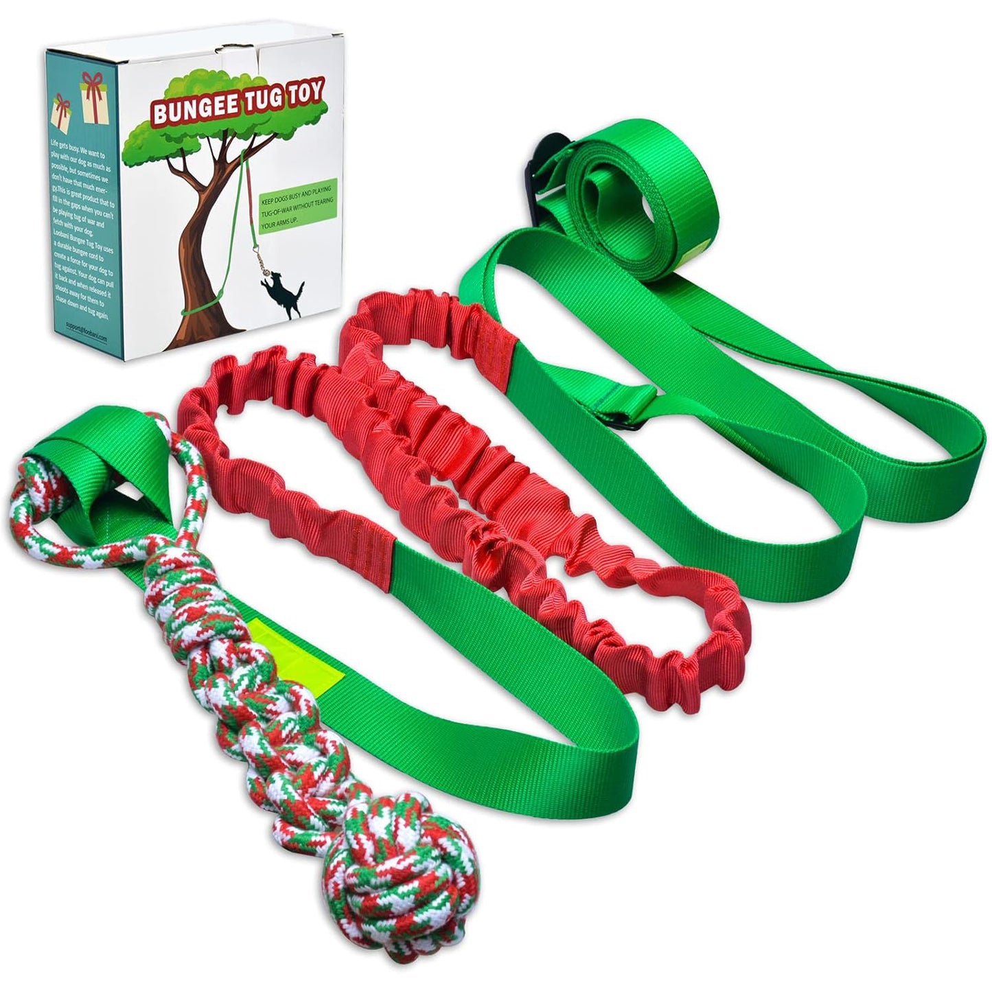 Outdoor Dog Bungee Tug Toy – Hanging Interactive Play Game