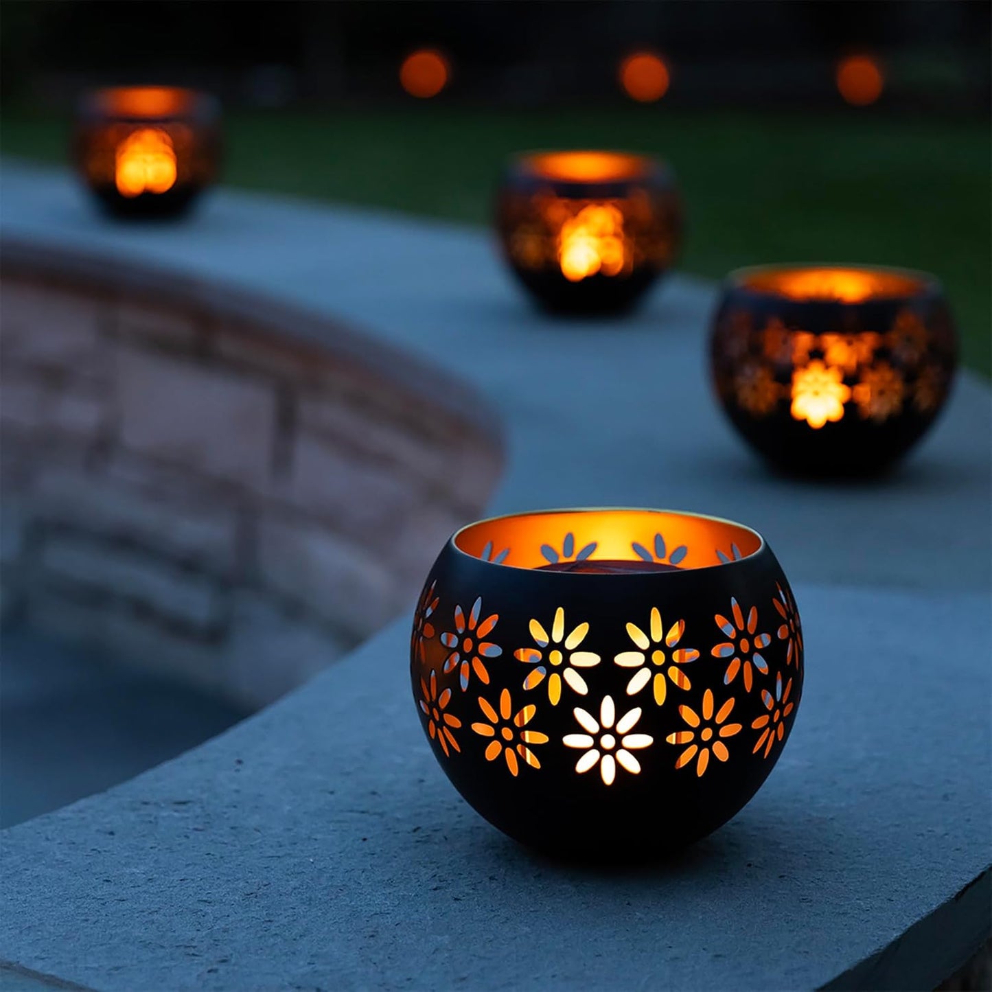 Outdoor Waterproof Solar Light – Metal Porch Lantern with Flickering Flame Effect for Table