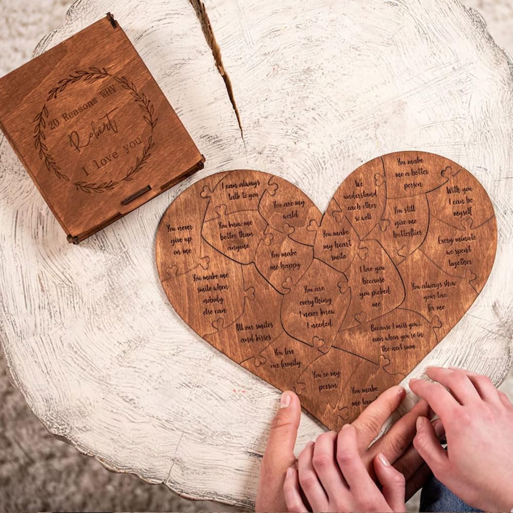 Personalized Wooden Puzzle “20 Reasons I Love You”