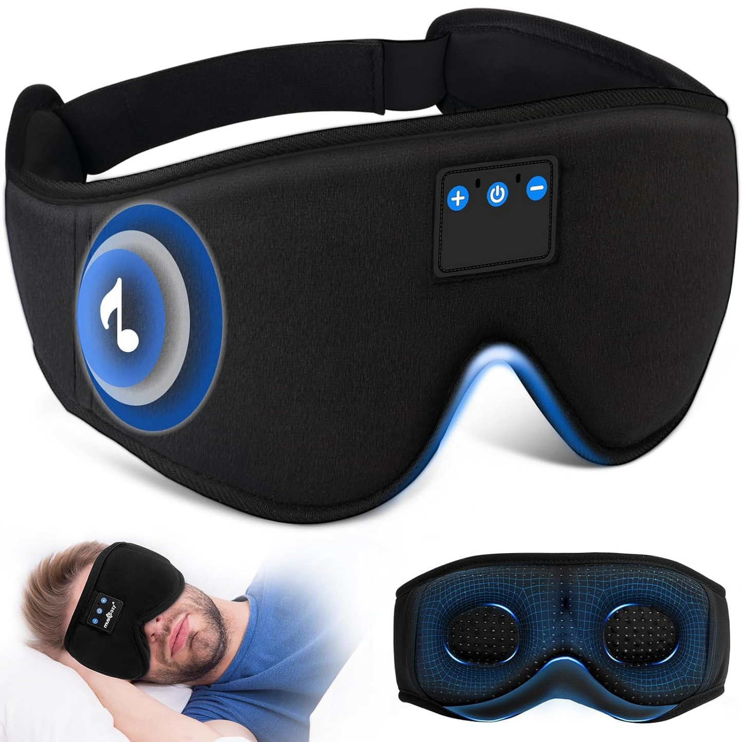 Sleep Headphones – Bluetooth 5.4 Eye Mask with HD Stereo for Side Sleepers