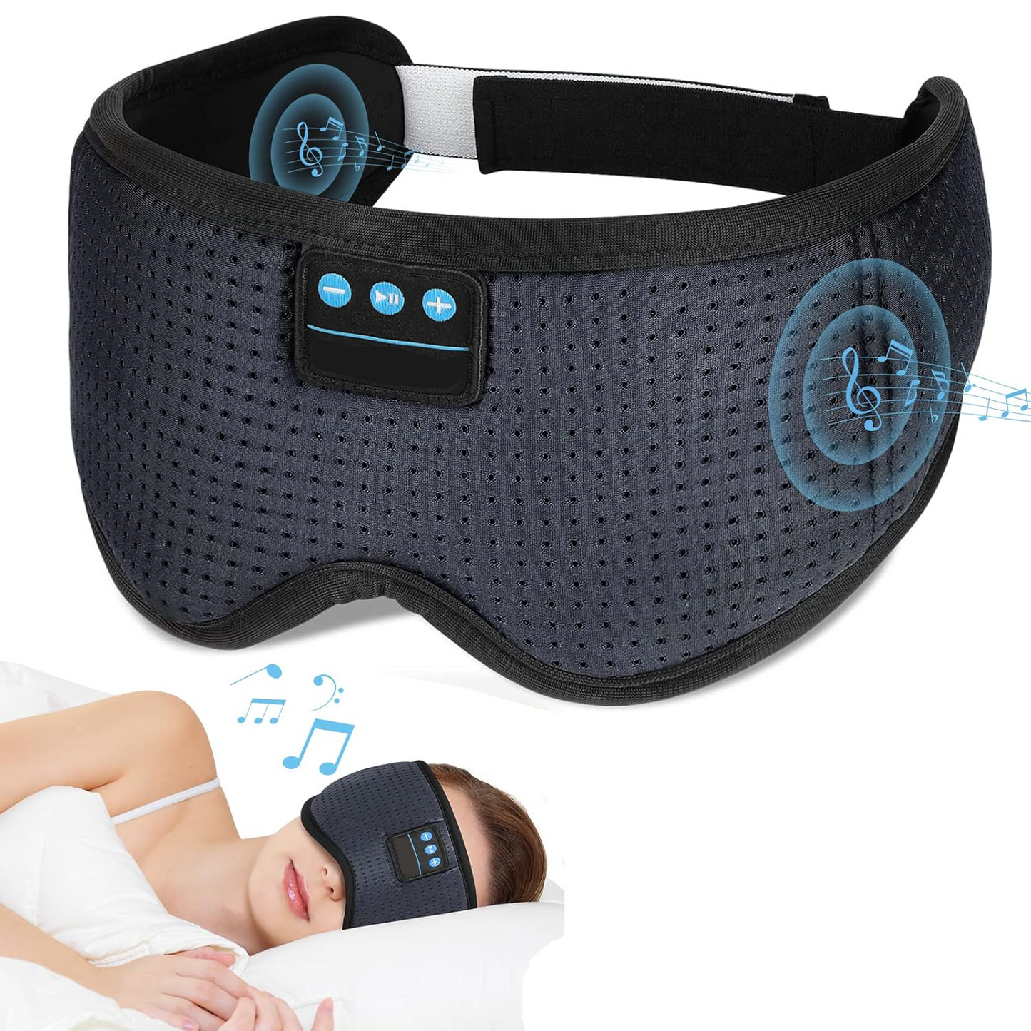 Sleep Headphones – Bluetooth 5.4 Eye Mask with HD Stereo for Side Sleepers