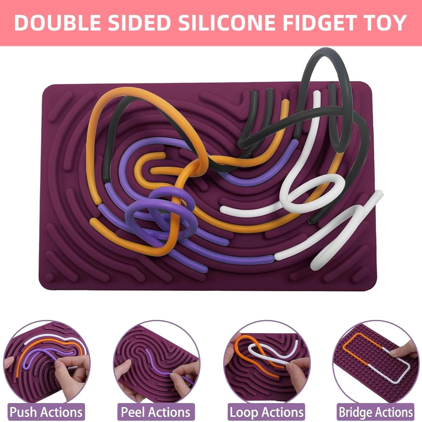 Sensory Activity Board – Silicone Fidget Toy for Calming, Stress Relief & Focus