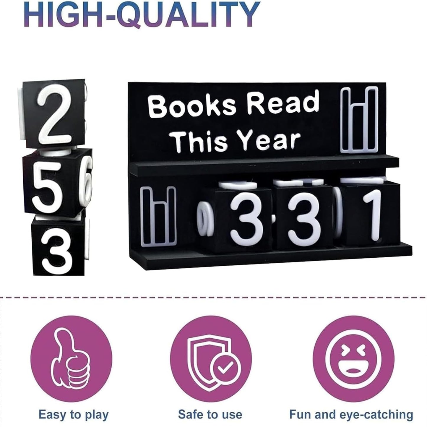 Yearly Reading Counter – 3D Book Tracker for Reading Challenges