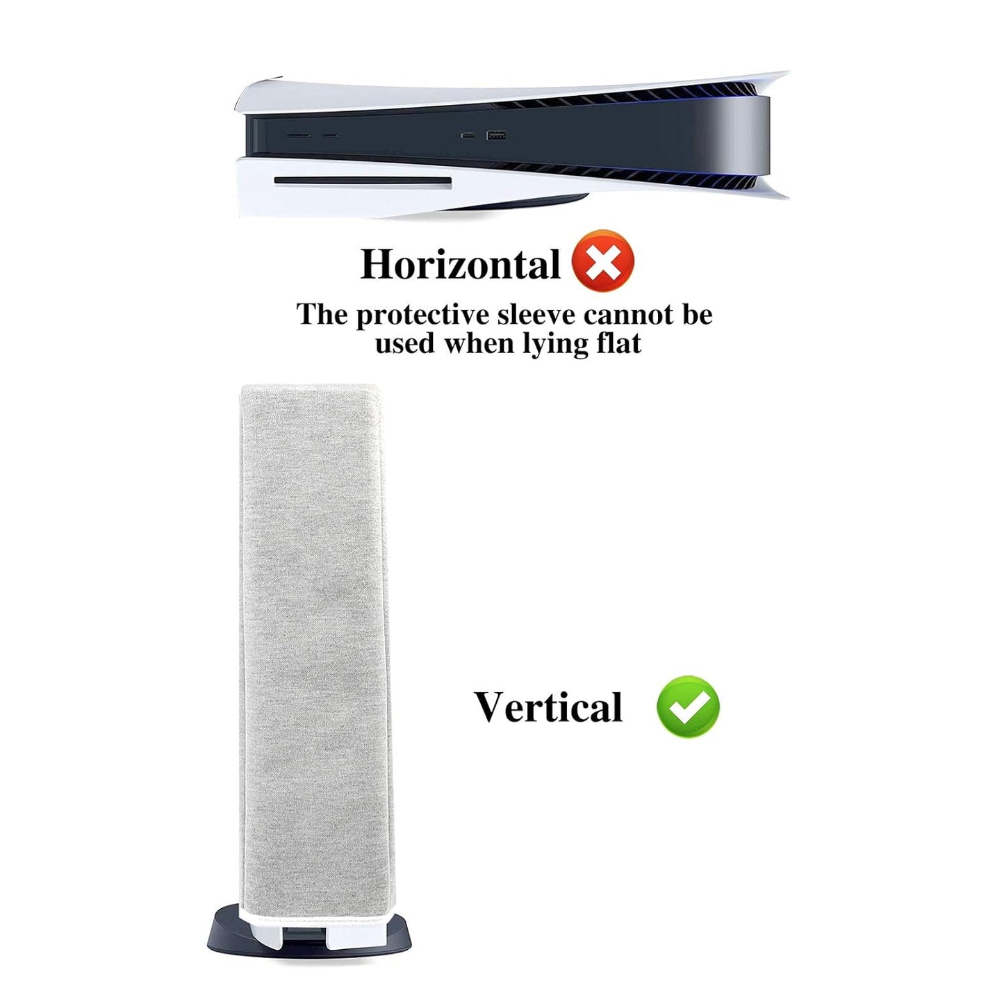 PS5 Console Dust Cover – Protective Dust Cover for PlayStation 5 | Thick Cotton Fabric, Precise Cut, Easy Cable Access