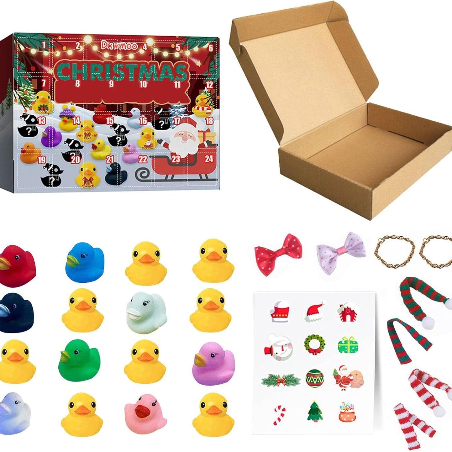 Christmas Rubber Duck Advent Calendar – 24 Days Countdown with Surprise Toys