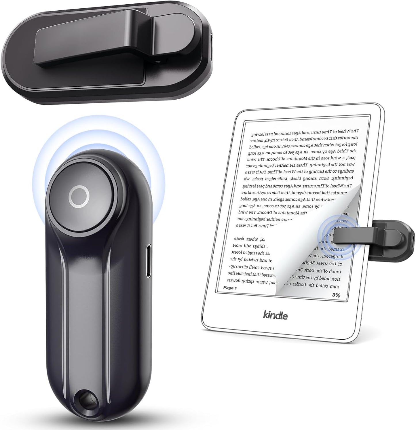 Remote Page Turner Ring for Kindle Paperwhite, Oasis, Scribe, Kobo Thick Case Compatible