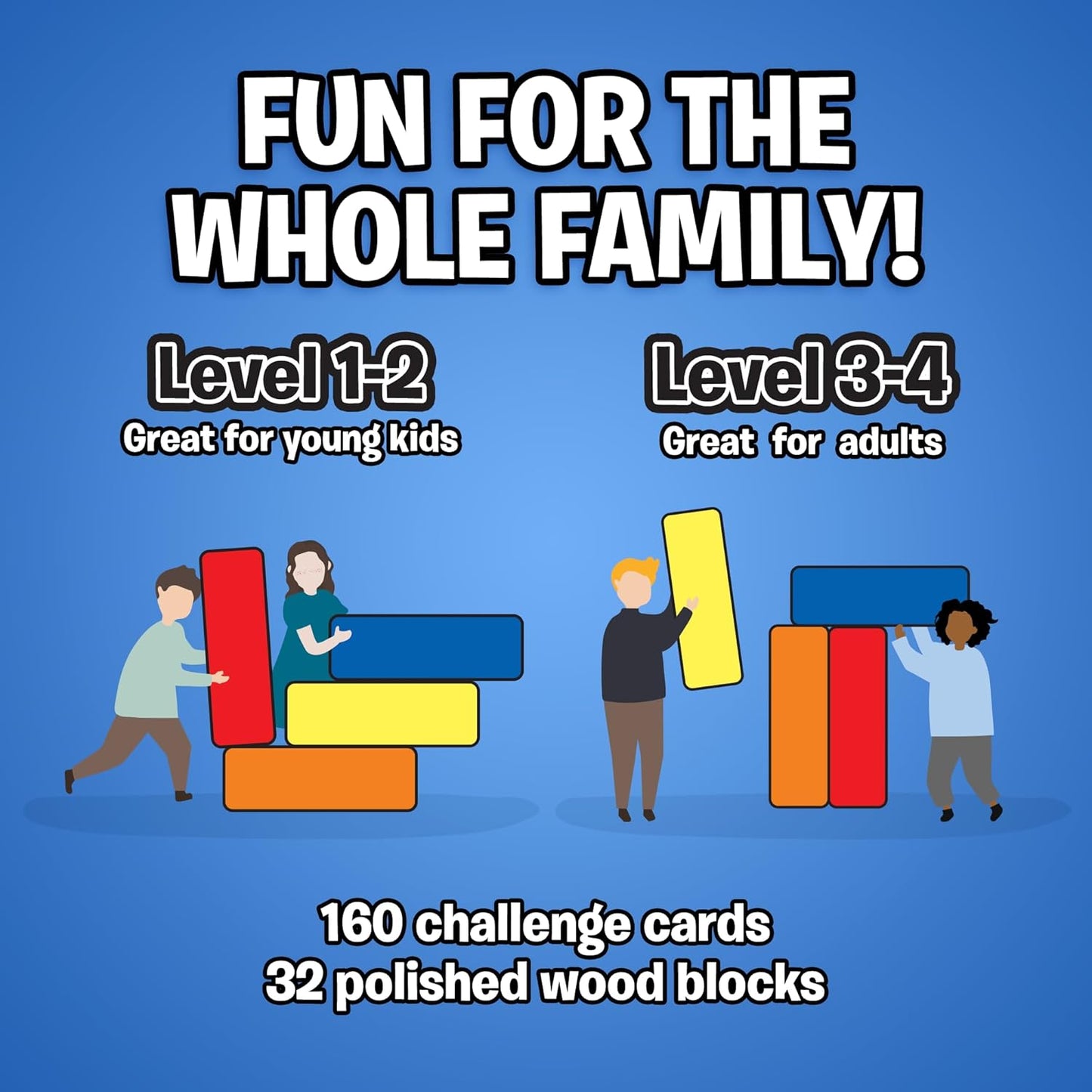 Puzzle Game – Wooden Blocks & Challenge Cards | Family & Party Game for All Ages