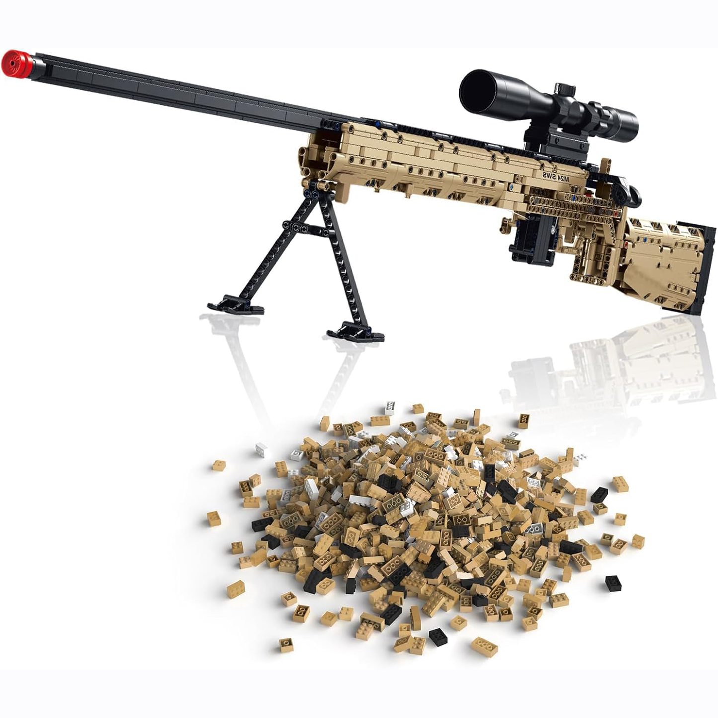 1:1 Scale L96A1 Sniper Rifle Replica Building Block Set – 978 Pieces