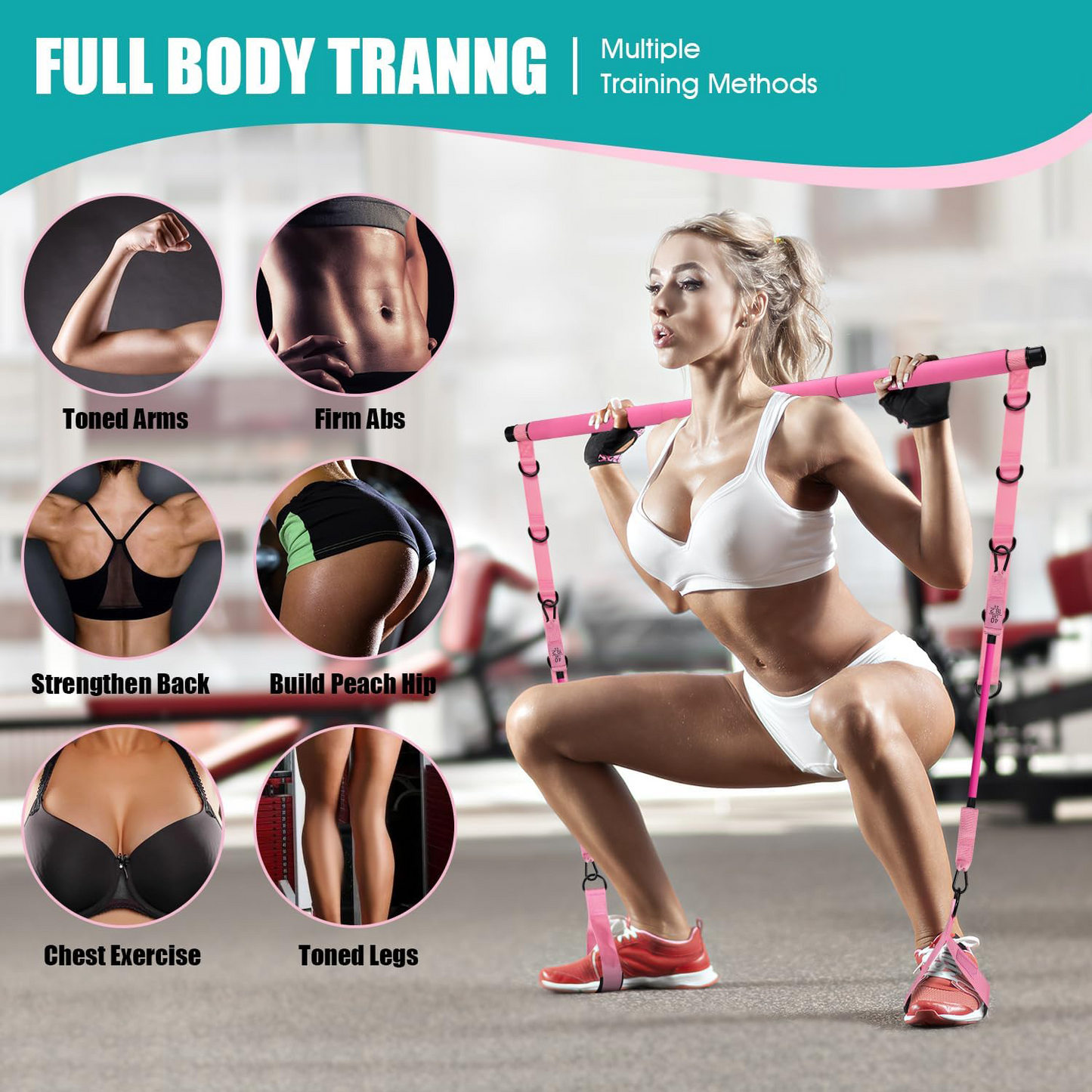 Pilates Bar Kit with Resistance Bands – Full-Body Workout Anywhere