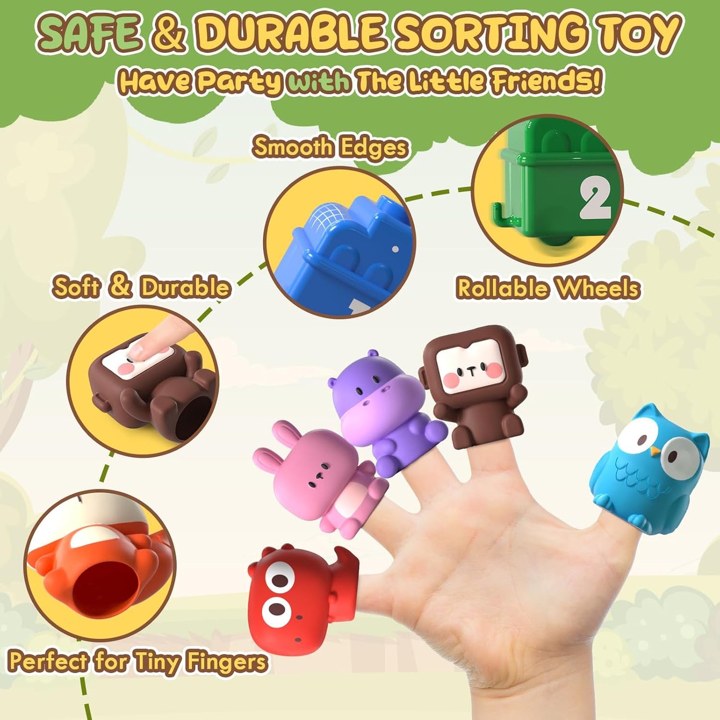 Castle Toddler Animal Train Toy Set – Montessori Educational Puzzle Toy for Ages 1-3