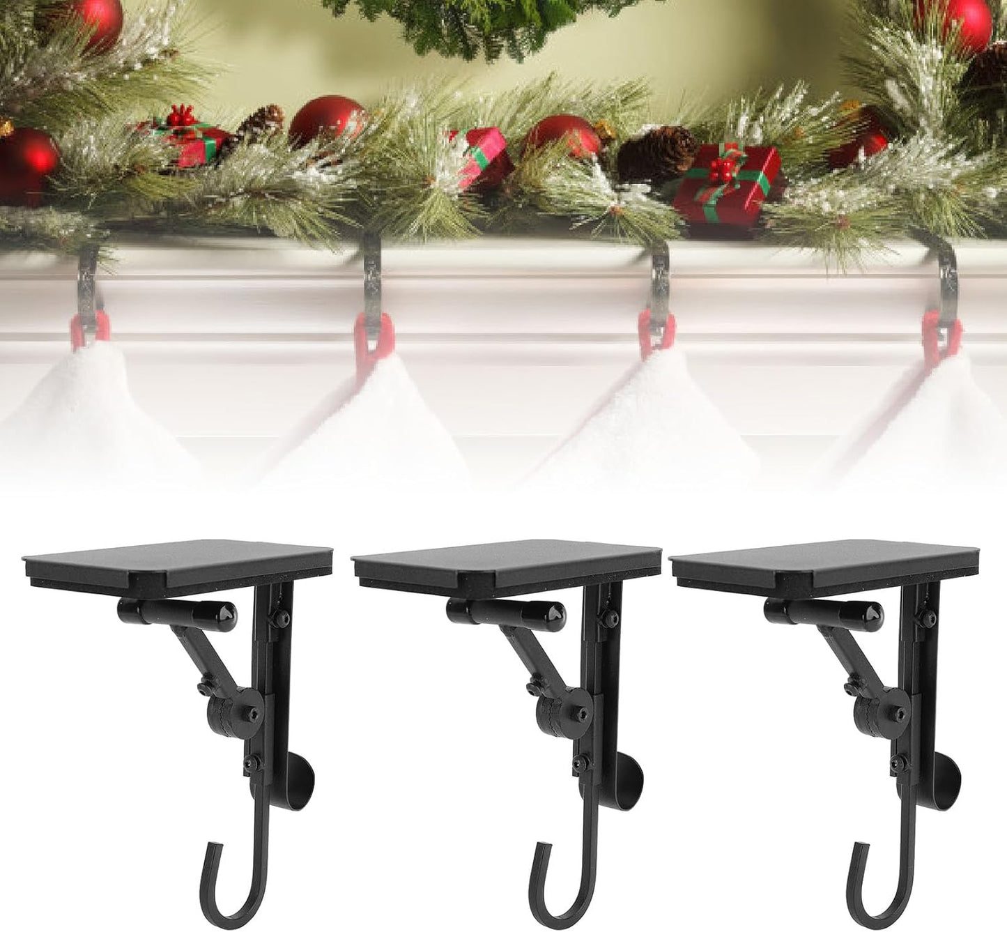 Multi-Purpose Lightweight Fireplace Hooks | Sturdy Decorative Wreath Hangers